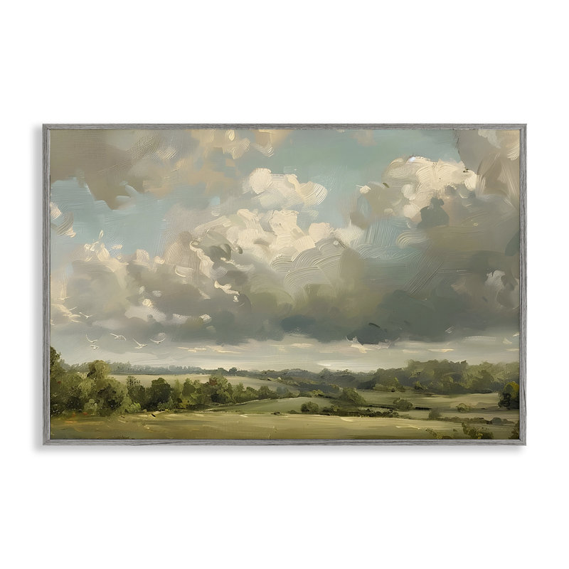 Giclée encadrée par des nuages ensoleillés au-dessus de la campagne, design par LSR Creative Studio, H 16 po x l 24 po