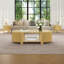 Table basse ovale cannelée avec rangement pour le salon, bois d'hévéa massif, 1 tablette et 2 portes de rangement ouvertes, naturel, 47 po-9053813-9053808