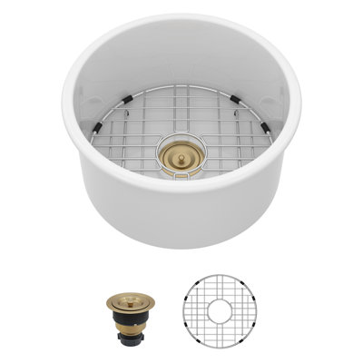 Évier de cuisine encastré / encastrable en céramique 18 po L 18 po x l 18 po