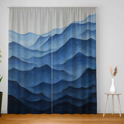 Blue Ocean Blackout Window Curtains - Home Decor Pair