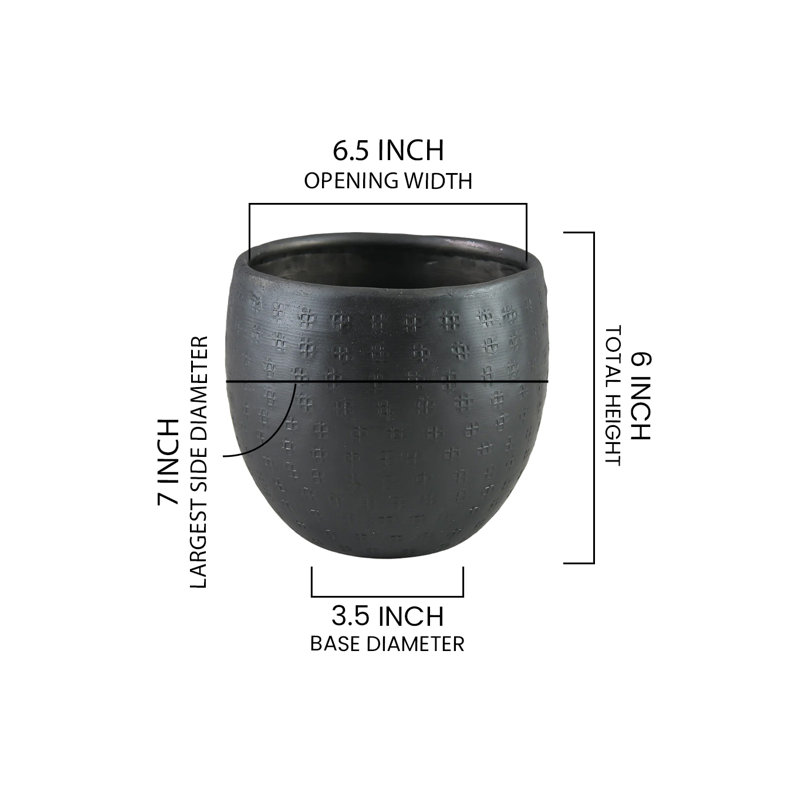  Pot à fleurs en aluminium noir Avira