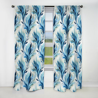 Ikat Breeze bleu et blanc - Rideau Ikat - Rideau occultant - 1 panneau