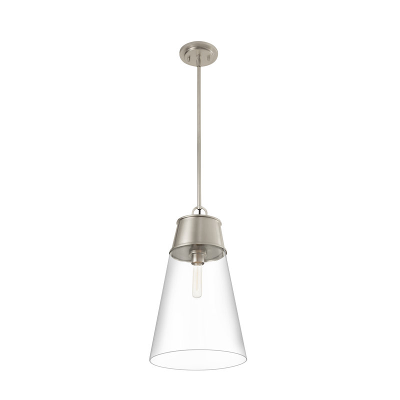 Bertina 1 - Light Single Pendant, Brushed Nickel, 102.5" H x 11.5" W x 11.5" D