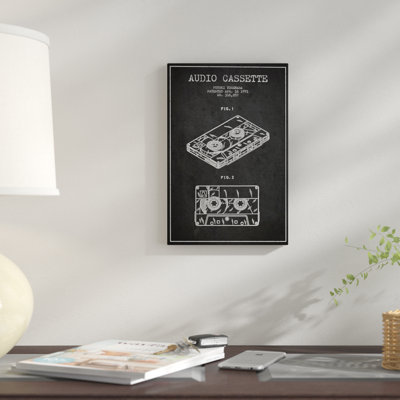 " Fuyuki Yonehara Audio Cassette Patent Sketch (Charcoal) " by Aged Pixel
