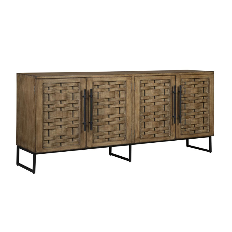Aboubacar 83" 4-Door Cabinet, Antique Natural