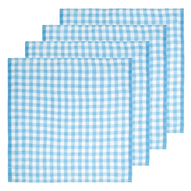 Alessandro Linen Square Napkins, Sky