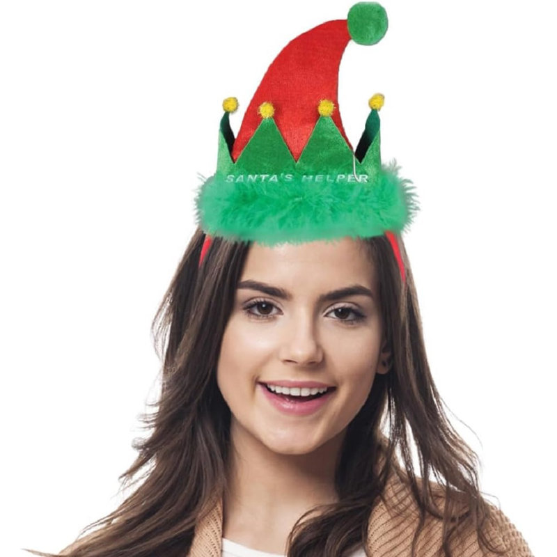 Bandeau de père Noël rouge et vert, ensemble d'accessoires de fête pour célébrer Noël