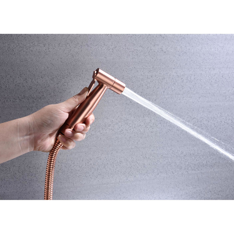Rose Gold Metal Toilet Bidet - Handheld, Two Spray Modes For Home Cleaning, Rust And Corrosion , Easy Installation Handheld Gold, Build, Modes, Rust, ,