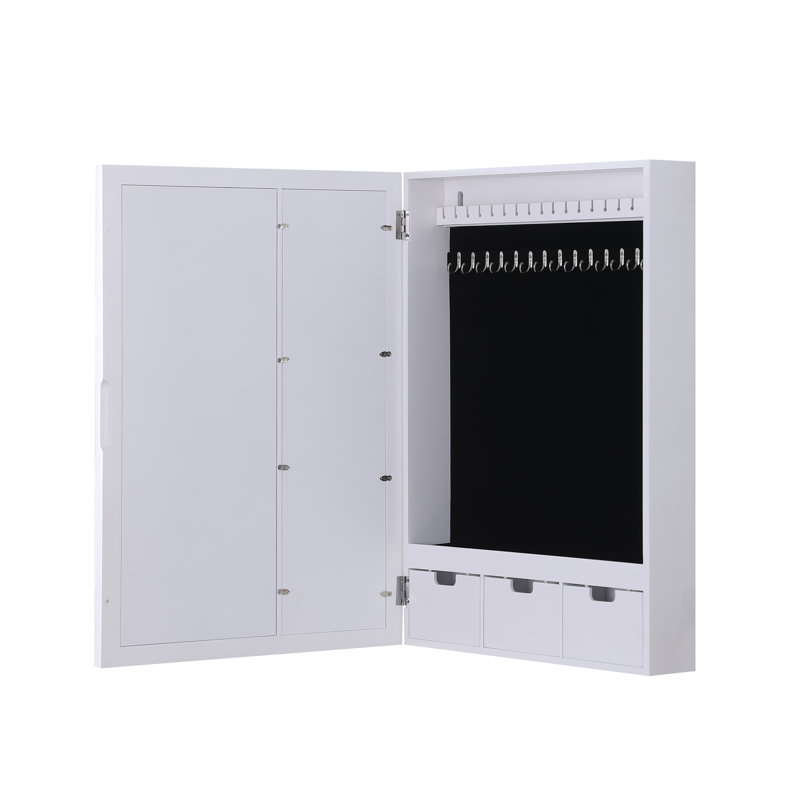 Netzer 16'' Wide Wall Jewelry Armoire, White