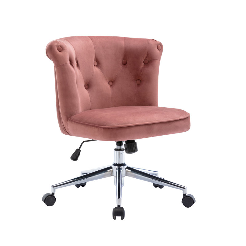 Velvet Office Chair, Pink