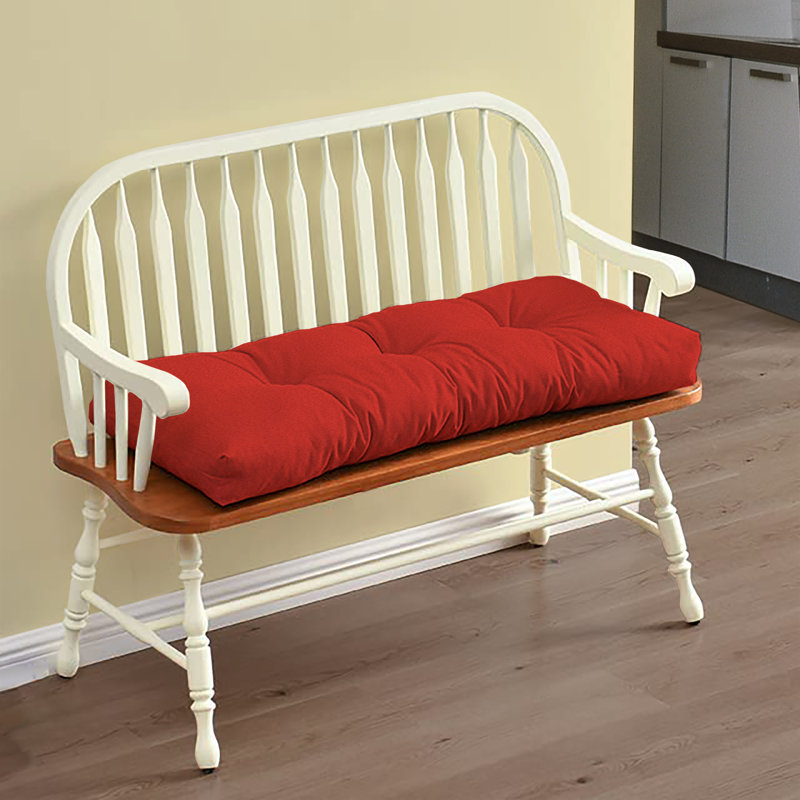 Coussin de banc de patio extérieur, 43 x 19 x 4 pouces, Rouge