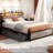 Bed Frame With 4 Drawers, Metal Frame With LED Light And Outlet, Storage Headboard-1584091525-1584027358
