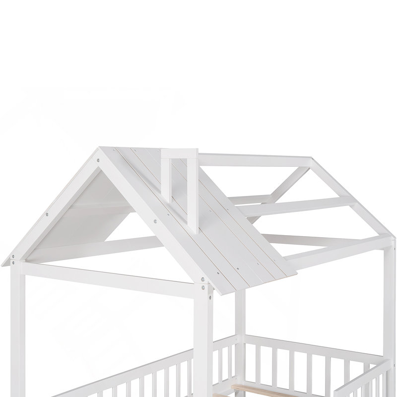 Lit en bois avec clôture Wood House