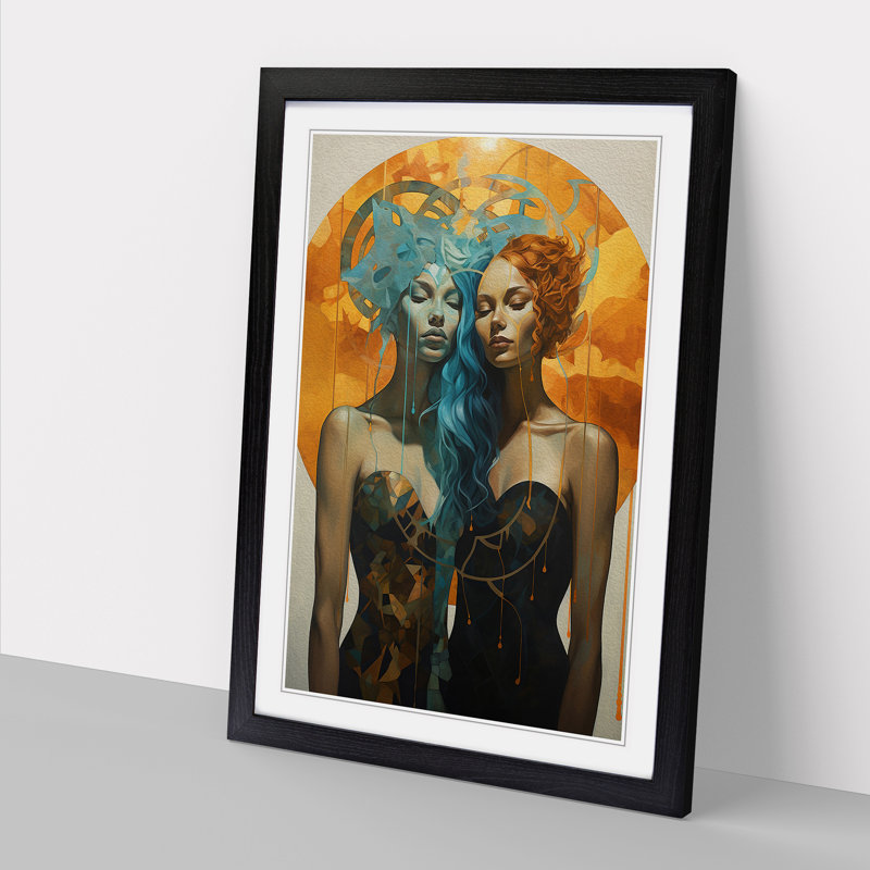 Single Picture Frame Print on Wood, 46cm H x 34cm W, Black Framed