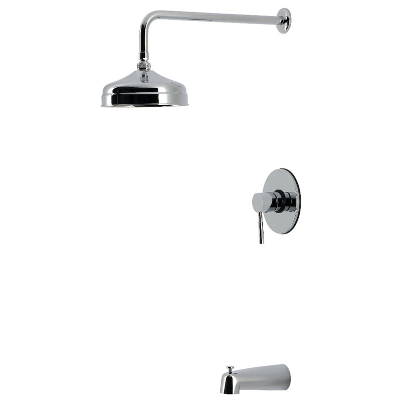 Garniture de robinet de baignoire et de douche à pression équilibrée à poignée simple Kingston Brass Kingston seulement