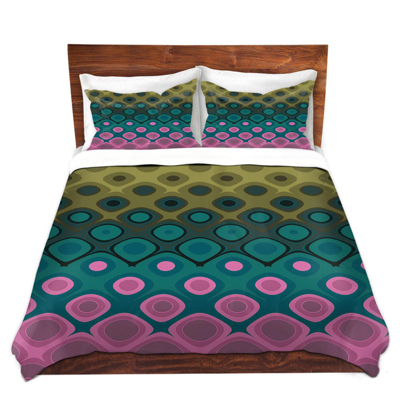 Geometric Shapes Duvet Cover, 1 Queen Duvet Cover + 2 Standard Shams