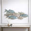 Décoration murale côtière poisson décoratif en métal côtier pour décoration d'intérieur - 41 po, bleu et blanc