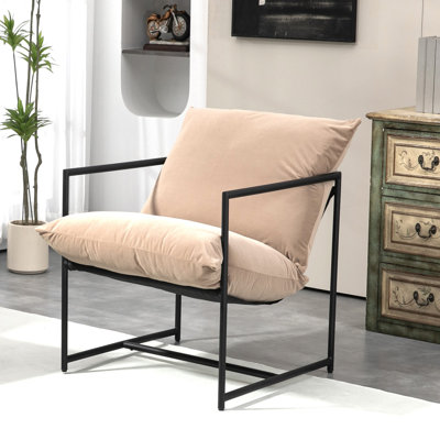 Fauteuil d'appoint élégant en velours moderne