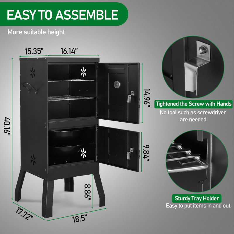 Vertical Charcoal Smoker With Double Doors