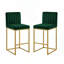 Tabouret à hauteur de comptoir moderne avec dossier plein et pieds robustes en fer, ensemble de 2 chaises de bar polyvalentes-97372765