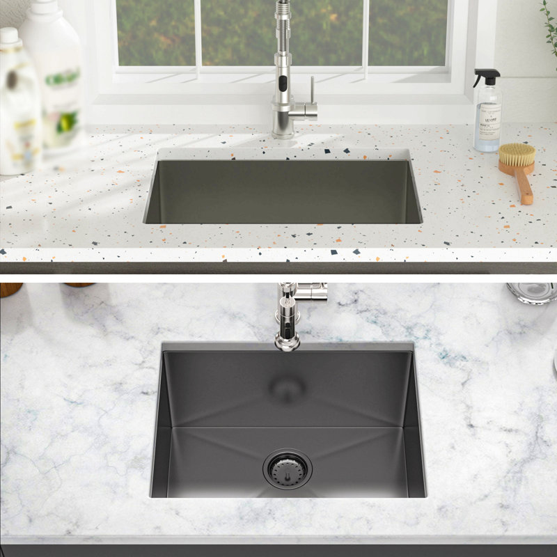Évier à lessive 24 po - 24 po x 18 po x 12 po sous le comptoir noir