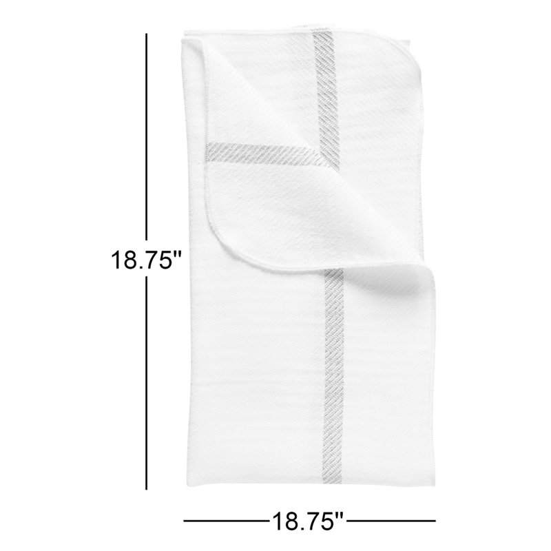 Carolina Linen Blend Square Napkins, White/Caramel