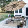PURPLE LEAF 10 / 11FT Round Outdoor Cantilever Umbrella with Base and 360-degree Rotation