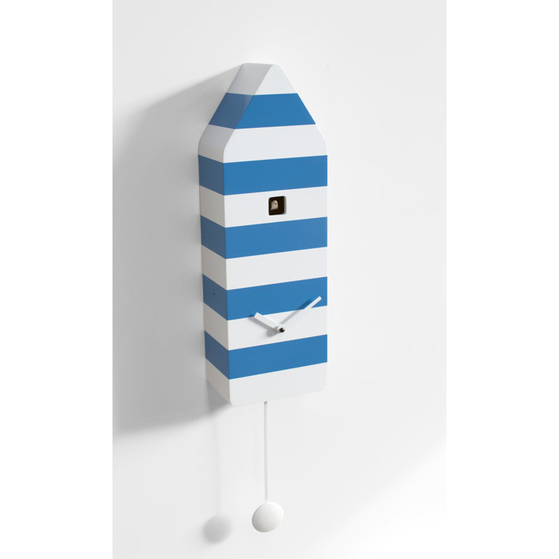 Commander Wood Wall Clock, Light Blue