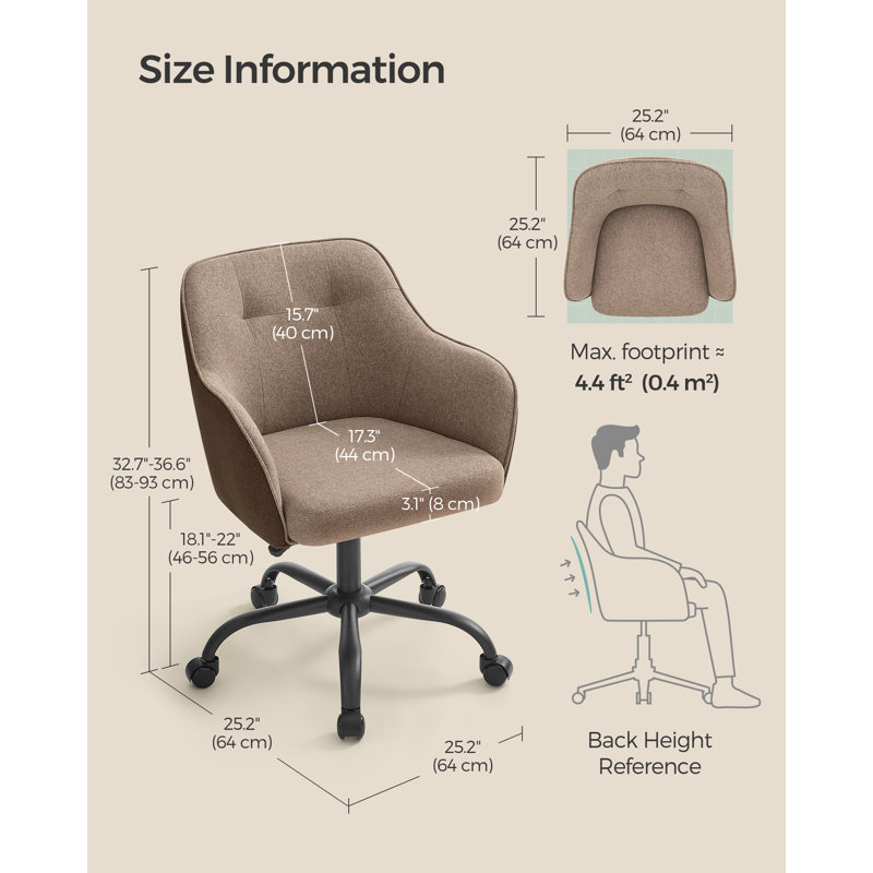 17 Stories Selsor Office Chair, Brown