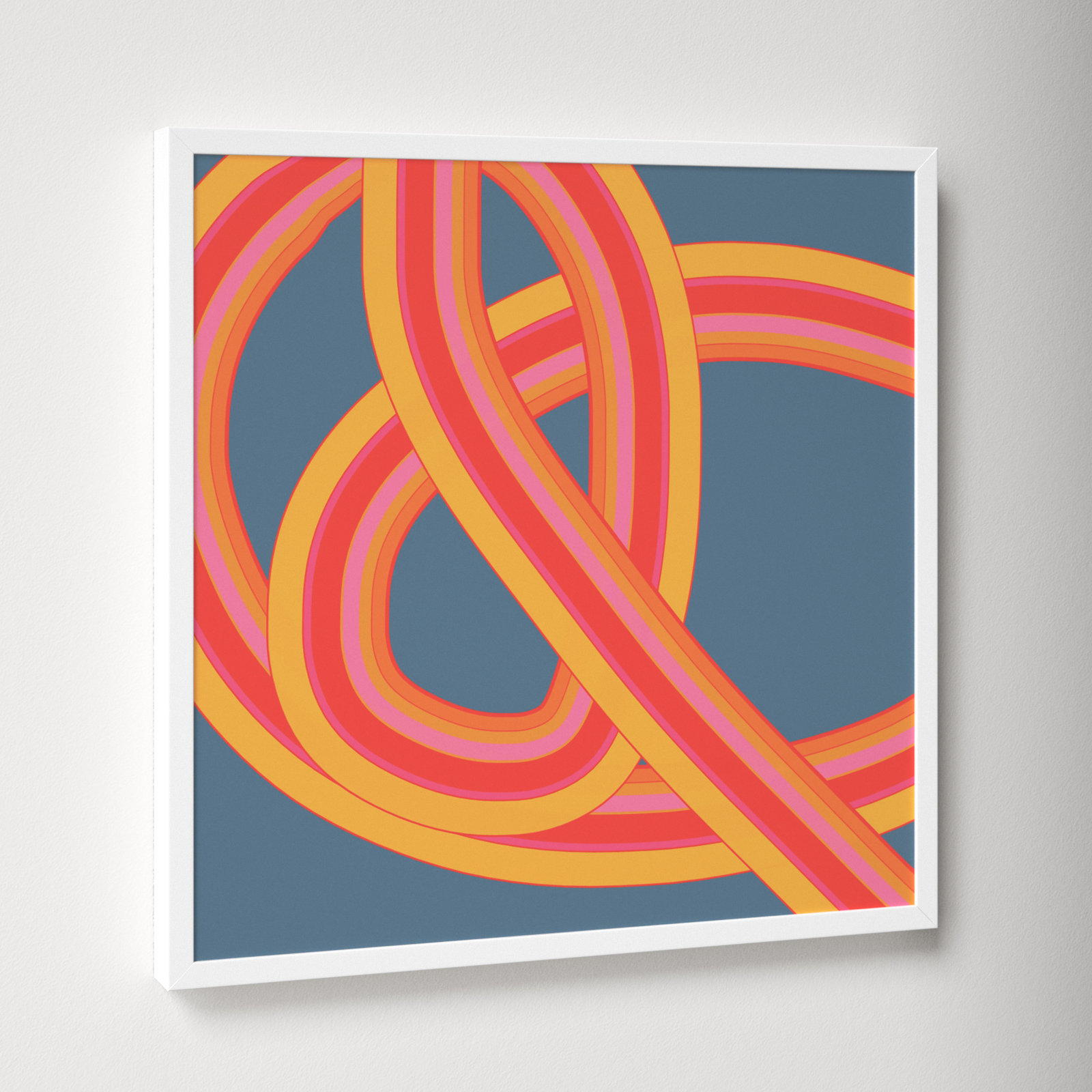 Twist Series I Hawaiian Twist by Jacques Pilon - Picture Frame Graphic Art, White, 16" H x 16" W x 1.25" D