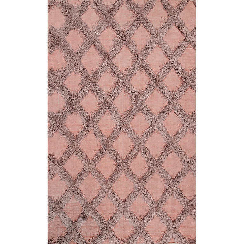 Tapis géométrique rose Ferndown, Rectangle 4 pi x 6 pi