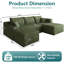 Canapé modulaire 95 po avec 1 repose-pieds Cloud, canapés rembourrés minimalistes modernes, canapé de coin à assise profonde, pas d'assemblage requis-128998147-128998148