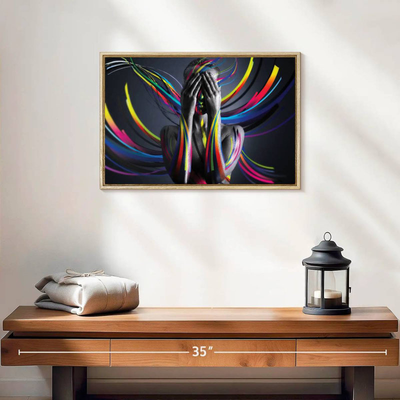 United Colors I, 19" X 13", Floating Frame Natural Wood