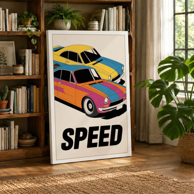 Stacked Speed Retro - Wrapped Canvas