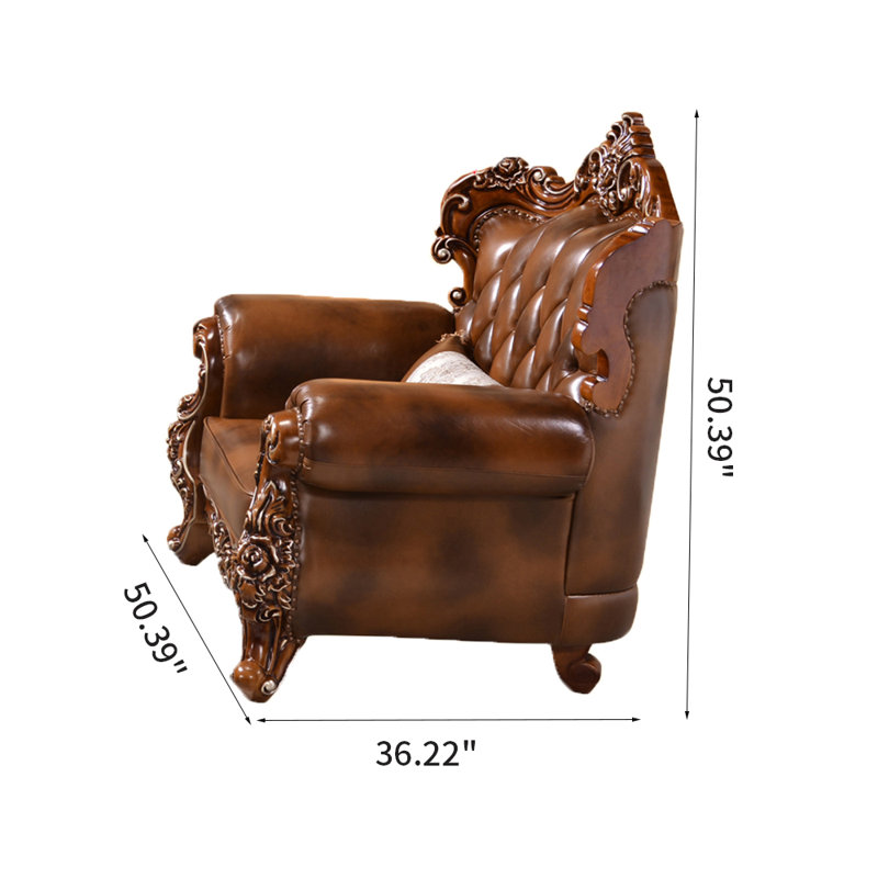 Romero European style solid wood carved sofa chair | Wayfair