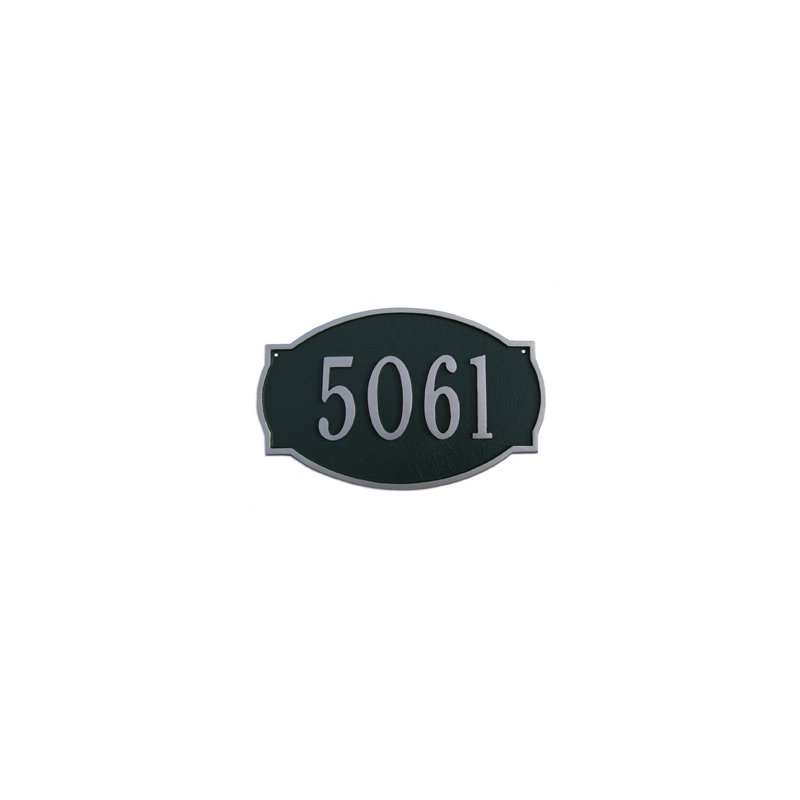Cambridge 1-Line Wall Address Plaque, Black/Silver, Yes