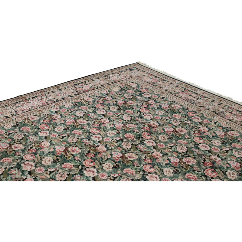 High-Quality Hand-Knotted Black Area Rug