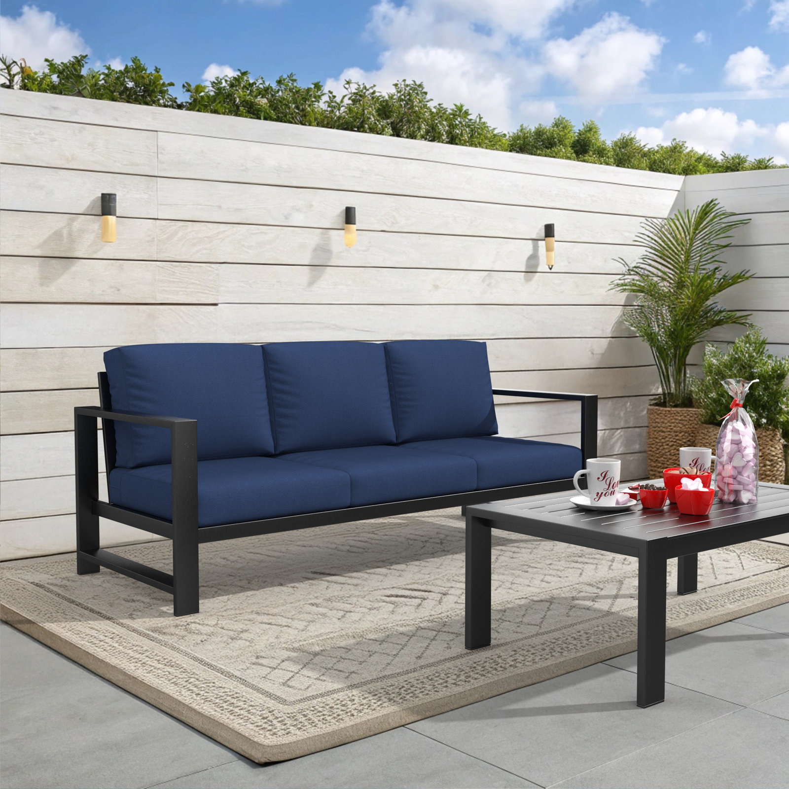 Dulcie 80" Sunbrella® Patio Sofa, Sunbrella® Canvas Navy