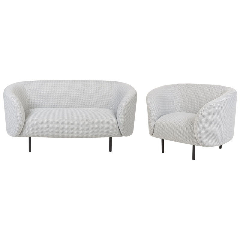 Jenkin 2 - Piece Living Room Set, White, Black
