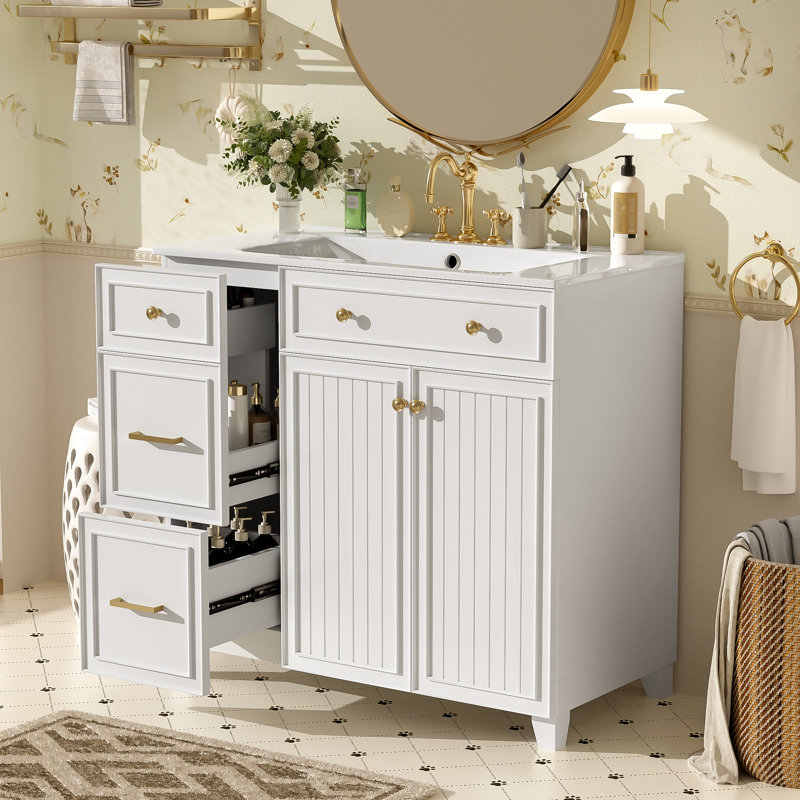 Meuble-lavabo simple 36 po, Blanc