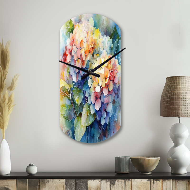 Horloge murale asymétrique bleue et verte, Grand