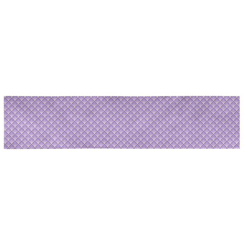 Chemin de table géométrique Avicia, 73,5 po x 17,5 po, Polyester, Rose / Mauve