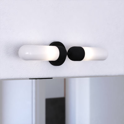 Malayeka 24.75 In. Bath Bar Vanity Light White Glass Shade