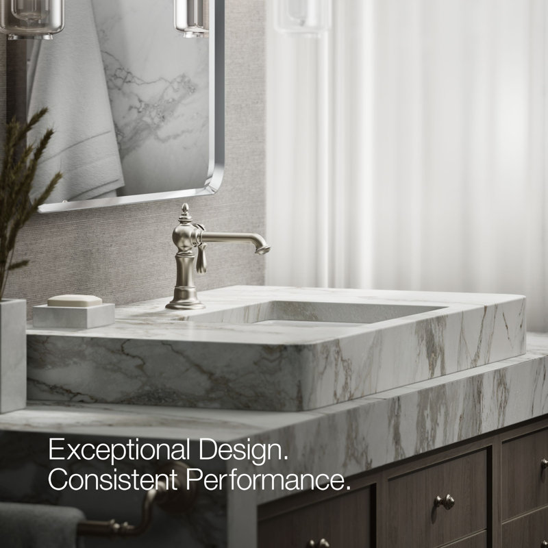 Artifacts® Single Hole Bathroom Faucet with Drain Assembly, Vibrant Brushed Nickel