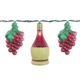 10-Count Grape and Wine Bottle Novelty String Christmas Light Set 7.5ft White Wire