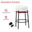 Ensemble de 4 tabourets de bar pivotants de 24 pouces avec siège en molleton noir-1328483444-1328483445-1328483447