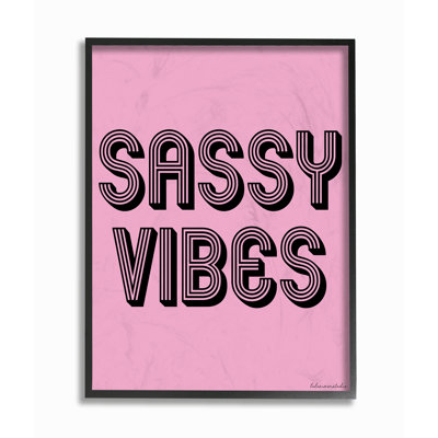 Art mural sur toile rose et noir Sassy Vibes par House of Lulu
