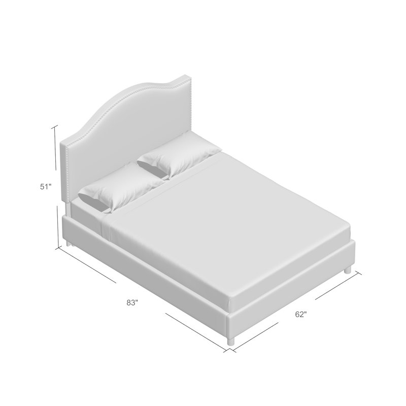Lit tapissier standard à profil bas , Très grand californien, Lin classique gris