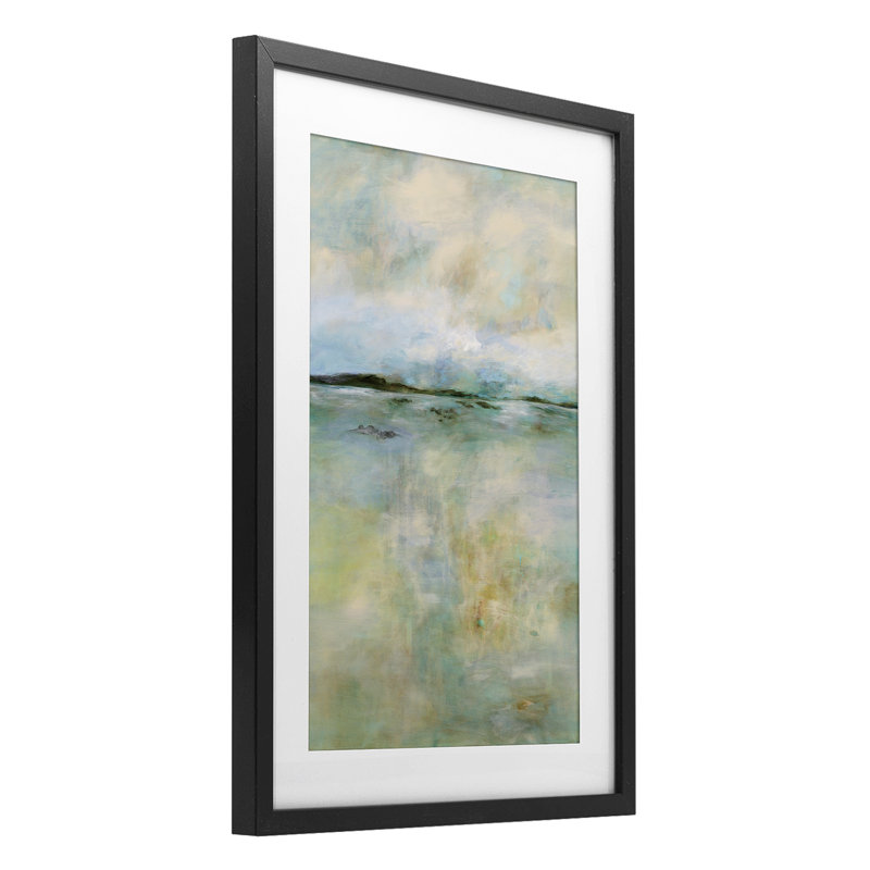 «Thoughtful Abstract Horizon», reproduction d'art sous verre encadrée, design par A.G. Hickman, H 20 po x l 14 po