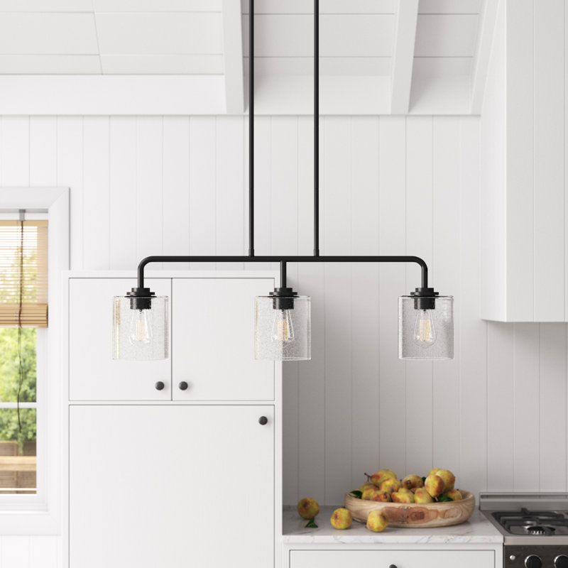 Klarice 3-Light Dimmable Seeded Kitchen Island Pendant 